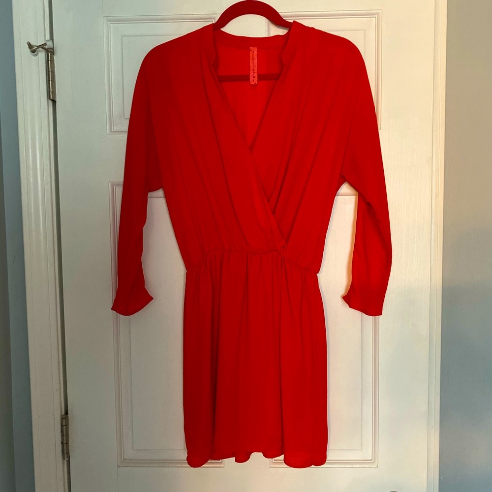 Eight Sixty Coral V Neck Dress